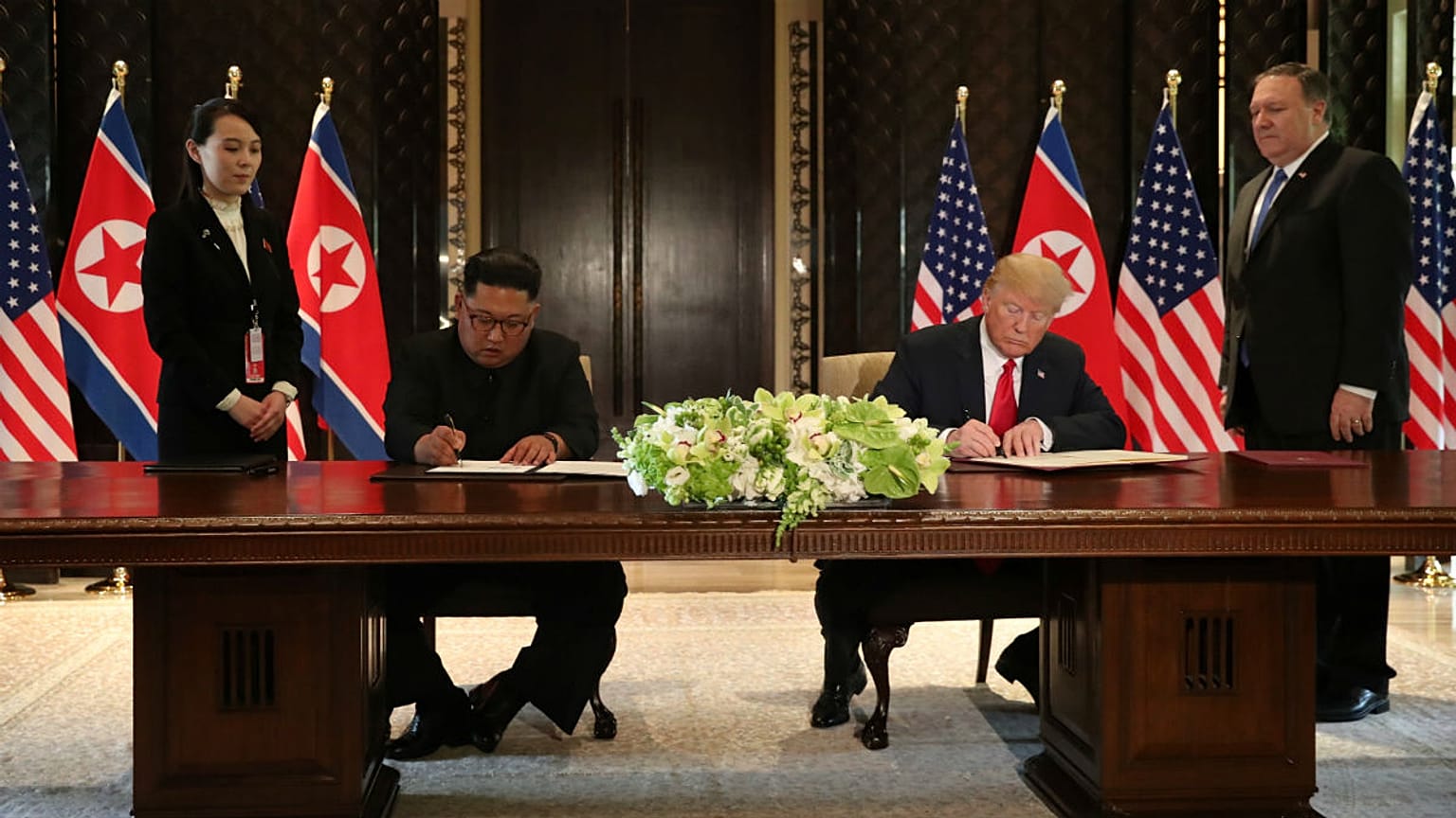 Donald Trump and North Korean leader Kim Jong Un