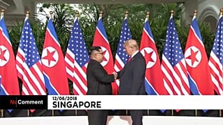 Aperto de mão histórico: Kim Jong-un e Donald Trump