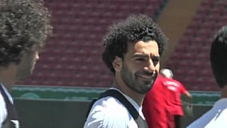 شاهد: صلاح يشارك في حصة تدريبية مع المنتخب المصري في روسيا