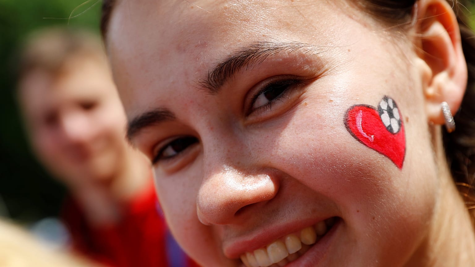 A fan ahead of the opening game at the Russia World Cup 2018