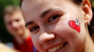 A fan ahead of the opening game at the Russia World Cup 2018