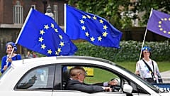 Anti-Brexit protesters outside the UK Parliament, June 13, 2018