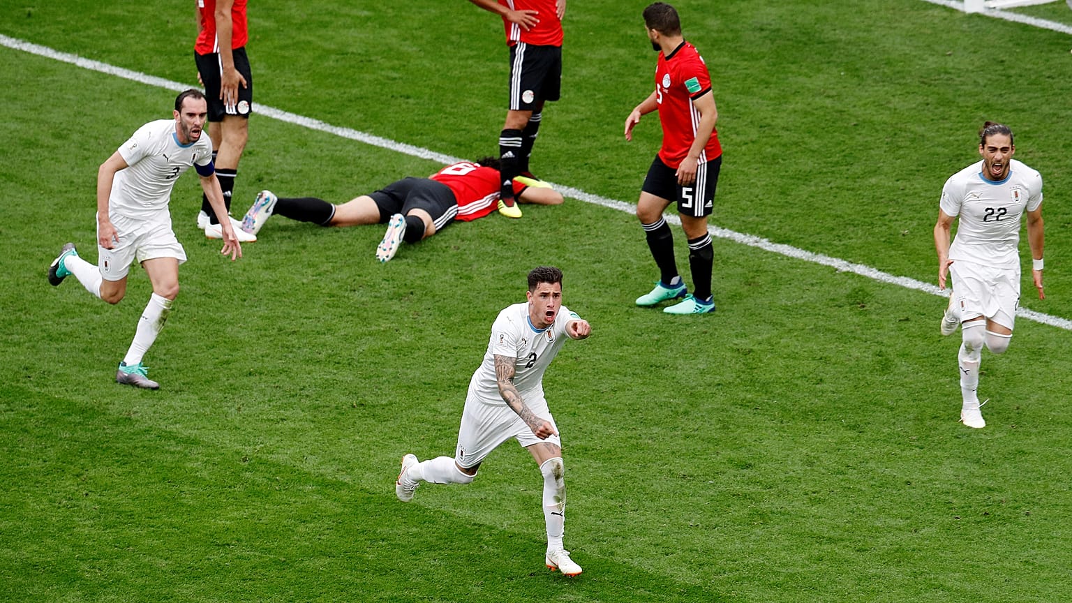 L'Uruguay arrache la victoire contre l'Egypte