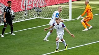Alfred Finnbogason erzielte den Ausgleich der Isländer gegen Argentinien.