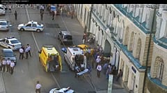 Ocho personas heridas tras ser atropelladas por un taxi en Moscú