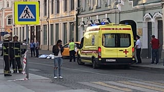taxi which ran into crowds of people in central Moscow