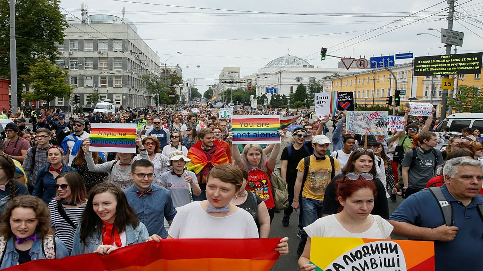 Participants attend the Equality March in Kiev
