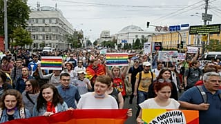 Participants attend the Equality March in Kiev
