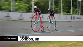Mark Beaumont, nouveau détenteur du record britannique de l'heure, en grand-bi