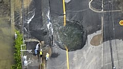 The quake burst water mains in Osaka