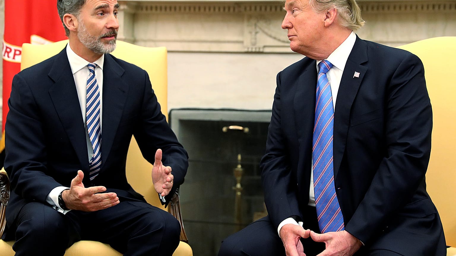 Reis de Espanha na Casa Branca com Trump 