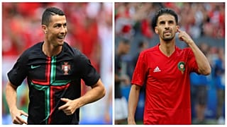 المغربي مبارك بوصوفة (يمين) وكريستيانو رونالدو