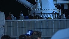 Diciotti coast guard ship docks in Pozzallo with 519 migrants aboard