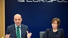 Europol chiefs Manuel Navarrete and Catherine De Bolle discussing terrorism