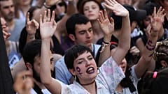 Potesters rally in Madrid