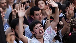 Potesters rally in Madrid