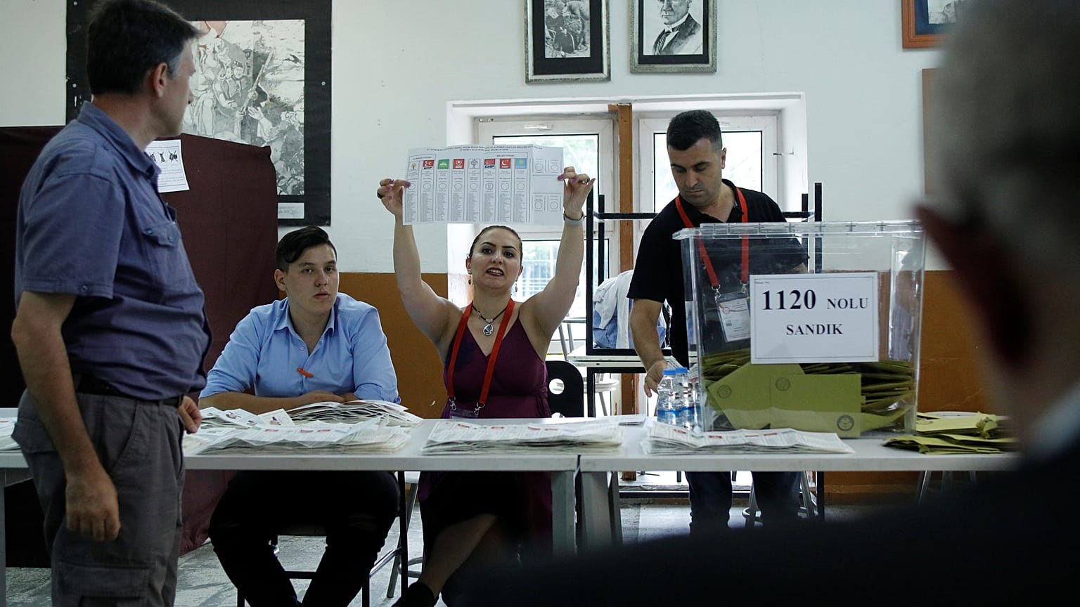 Εκλογικό κέντρο στην Τουρκία στις εκλογές της 24ης Ιουνίου 2018