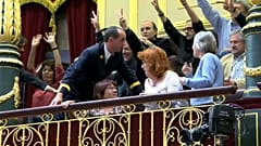 Víctimas de Billy el Niño en la tribuna del Congreso de los Diputados