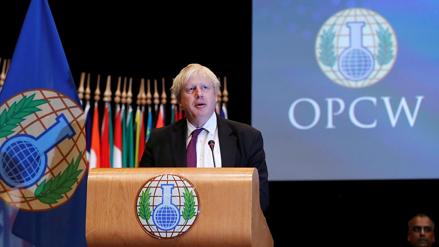 Johnson bei OPCW in Den Haag