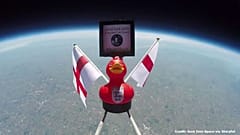 ‘Duck of Luck’ sent into space as England prepare to take on Belgium