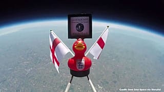 ‘Duck of Luck’ sent into space as England prepare to take on Belgium