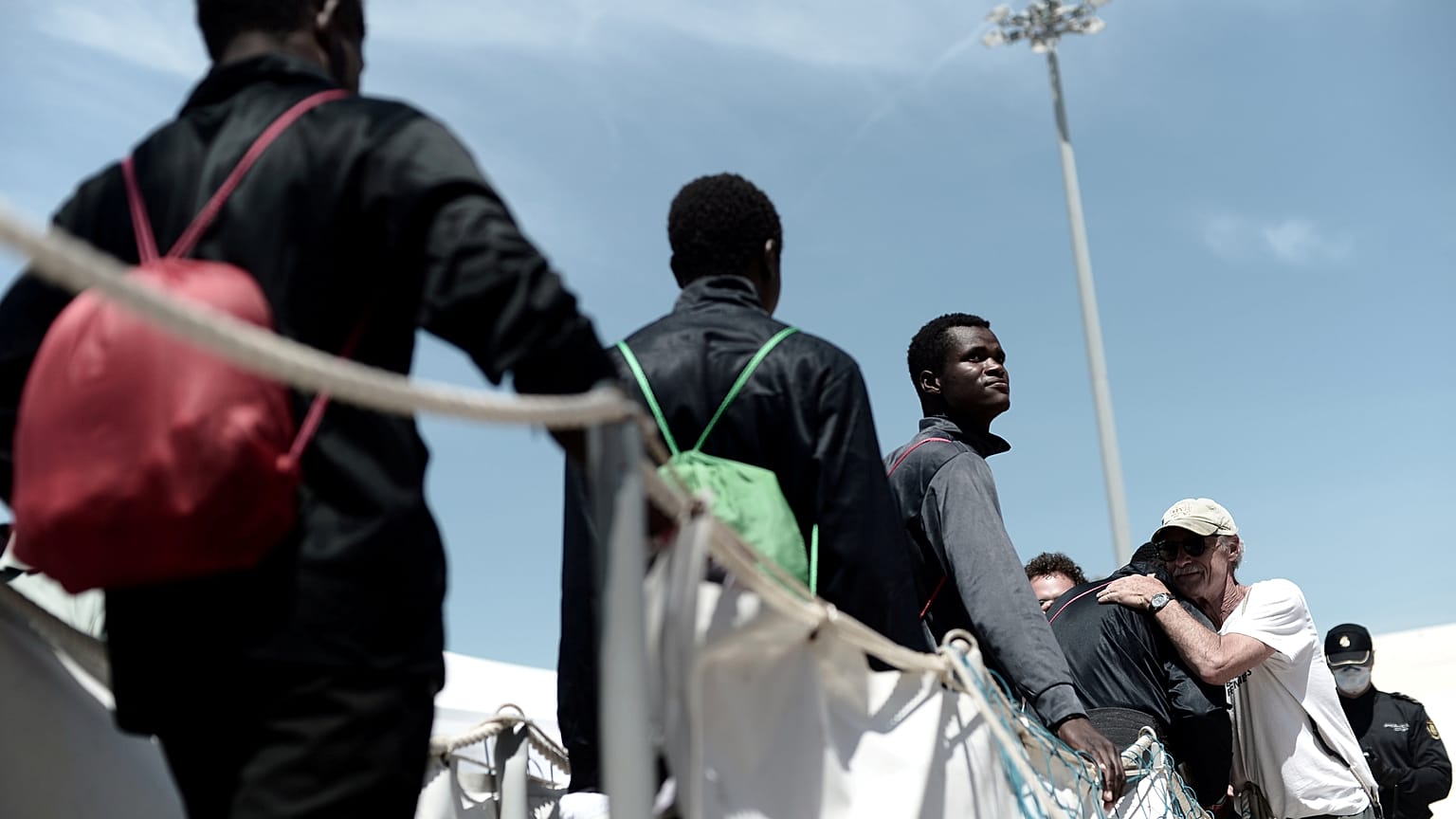 Migrants dismbarking in Europe