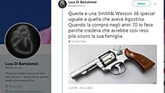 Sicurezza percepita e armi, il figlio di Di Bartolomei posta una foto della pistola con cui si uccise il padre