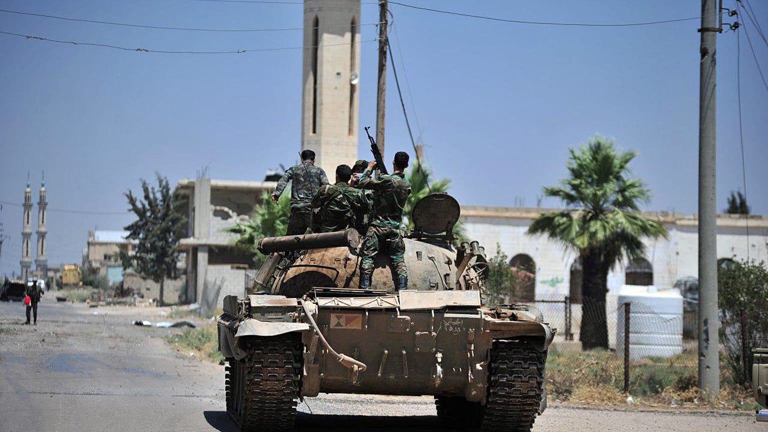 A regime tank in Deraa province