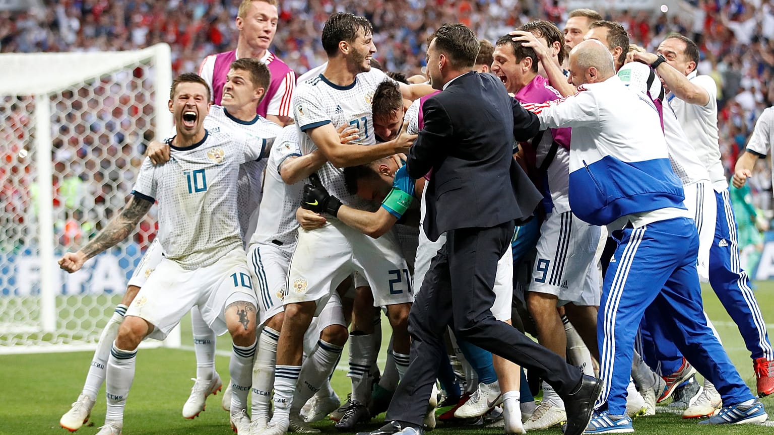Russia knocks out Spain in penalty shoot-out