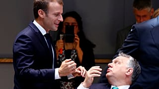 French President Emmanuel Macron Hungarian Prime Minister Viktor Orban