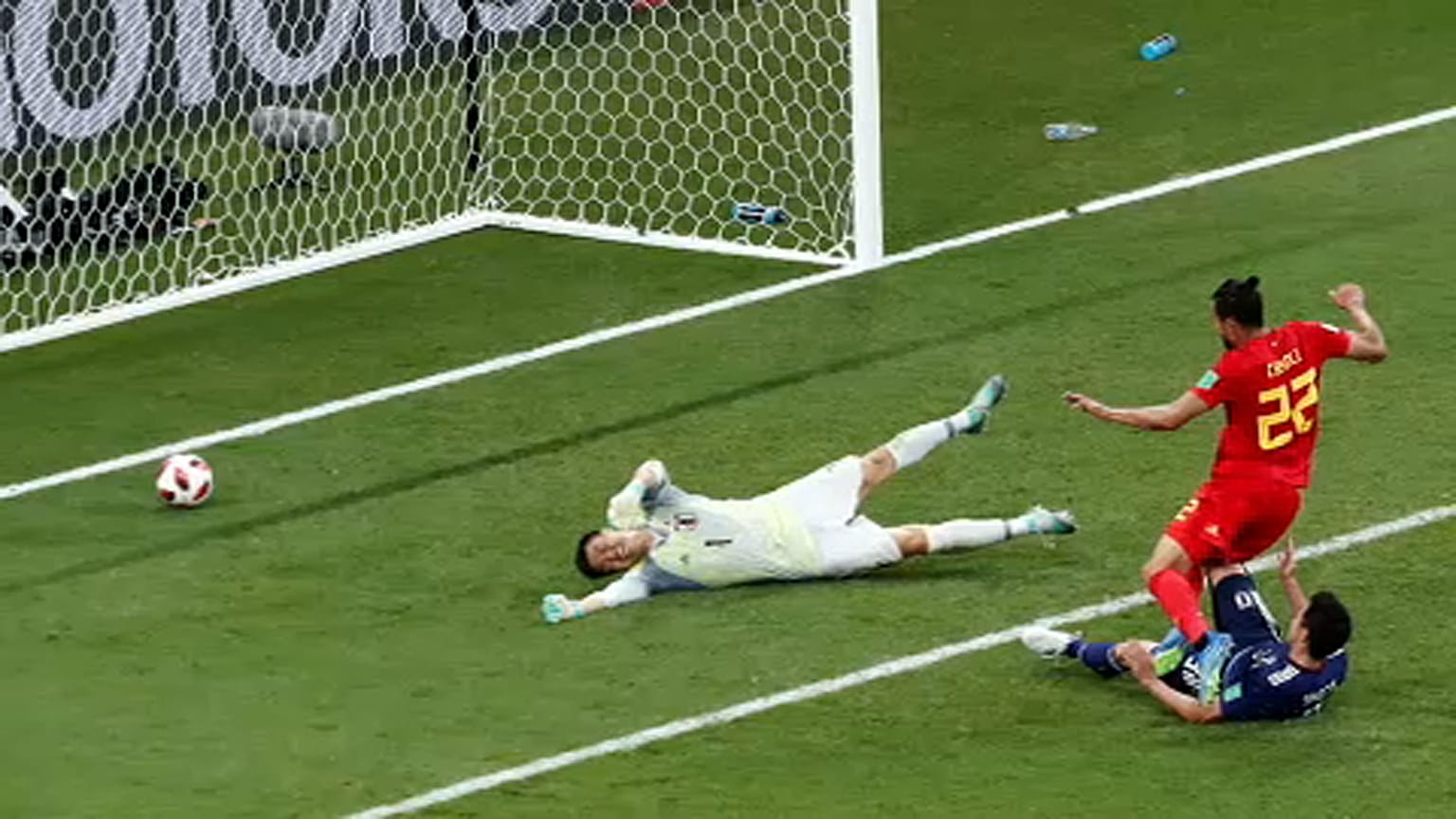 Futball-vébé: Belgium legyőzte Japánt, a negyeddöntőben a brazilokkal találkoznak
