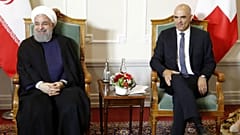 Swiss Federal President Alain Berset and Iranian President Hassan Rouhani 
