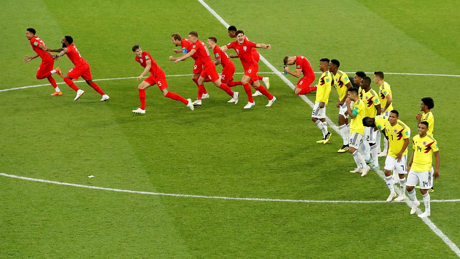Colômbia e Inglaterra levaram para prolongamento o duelo pelos "quartos"