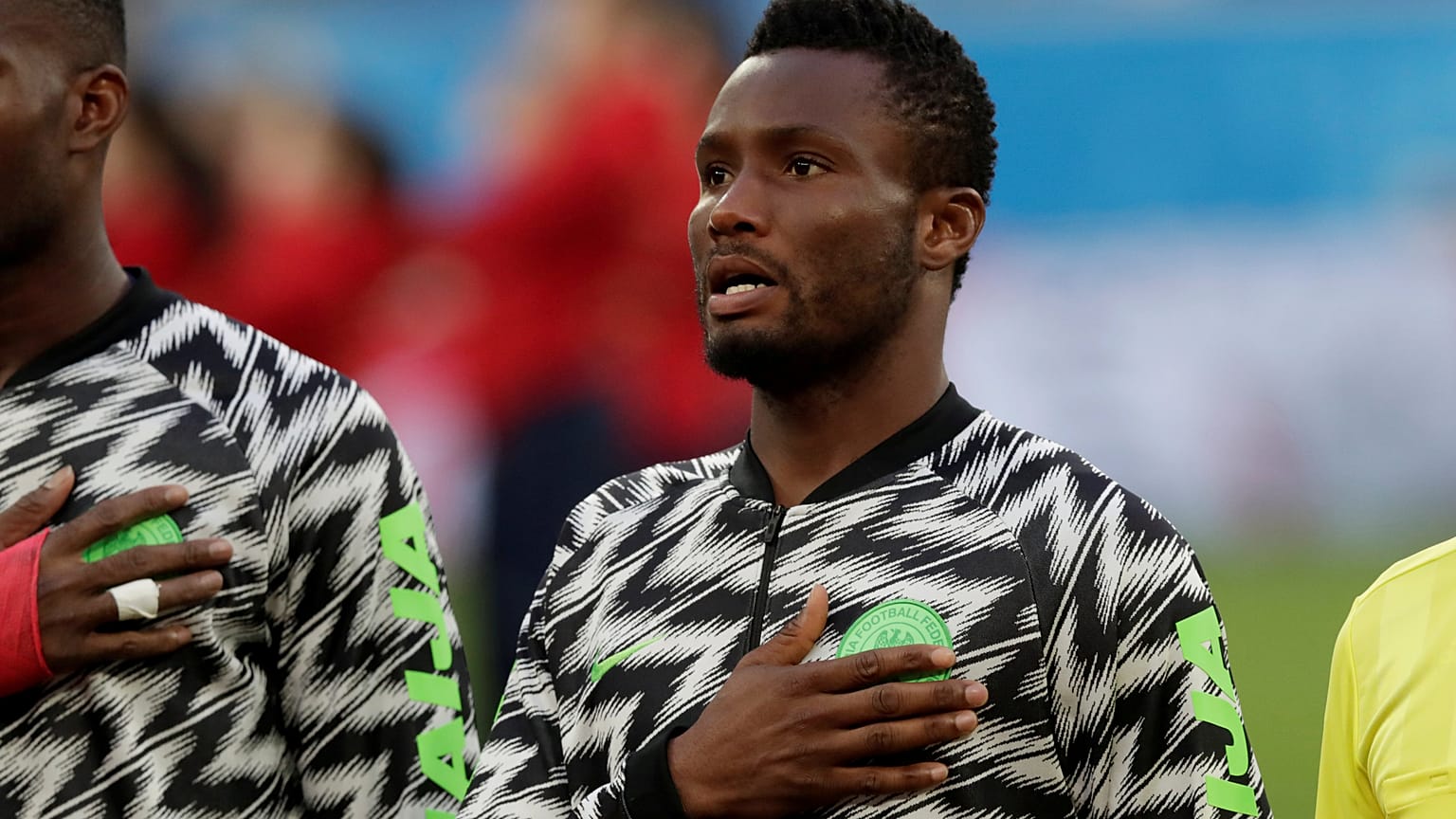 Nigeria's John Obi Mikel before the match against Argentina