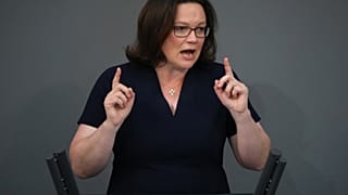 Andrea Nahles bei einer Rede im Bundestag