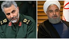 قاسم سلیمانی فرمانده سپاه قدس و حسن روحانی رئیس‌جمهور ایران