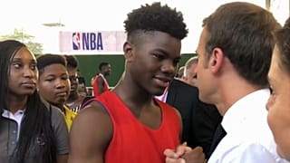 Watch: Emmanuel Macron is a hit with Nigeria's youngsters