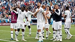 French players celebrate their quarter final victory