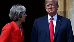 Theresa May and Donald Trump at Chequers, England, July 13, 2018