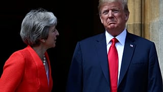 Theresa May and Donald Trump at Chequers, England, July 13, 2018