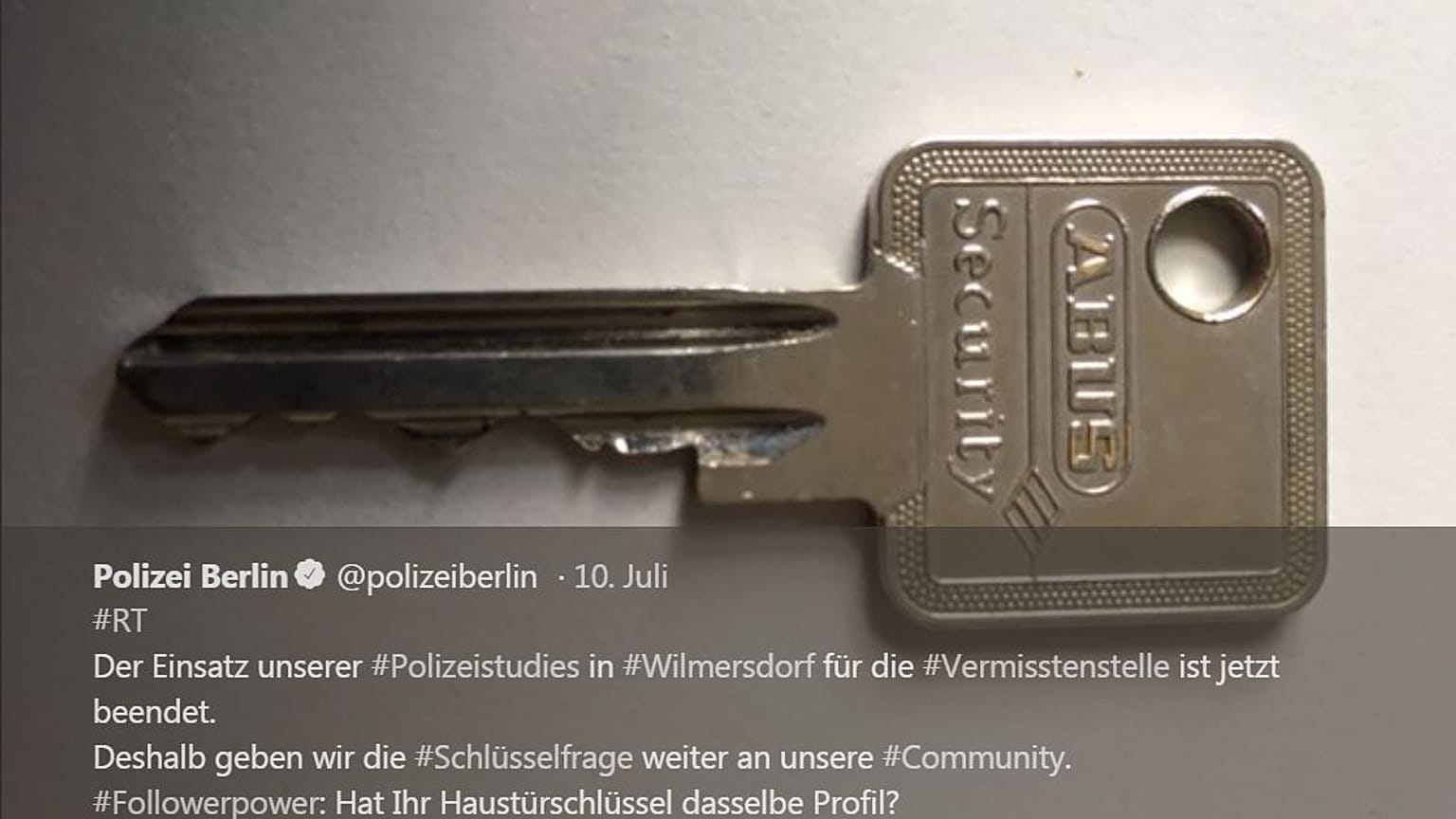 Das Rätsel wurde per Twitter gelöst