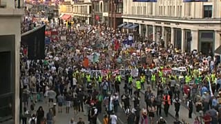 Multitudinaria manifestación en repulsa a la visita de Donald Trump al Reino Unido 