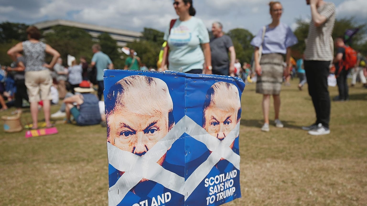Thousands rally against Trump visit in Scottish capital