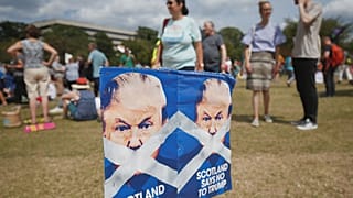 Thousands rally against Trump visit in Scottish capital
