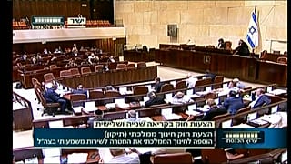 جلسة الكنيست للتصويت على القرار