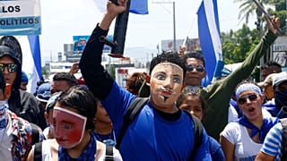 Demonstrators against President Ortega in Managua, Nicaragua