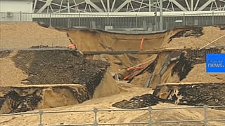 Las lluvias dañan el estadio de Volgogrado el día de la final del Mundial