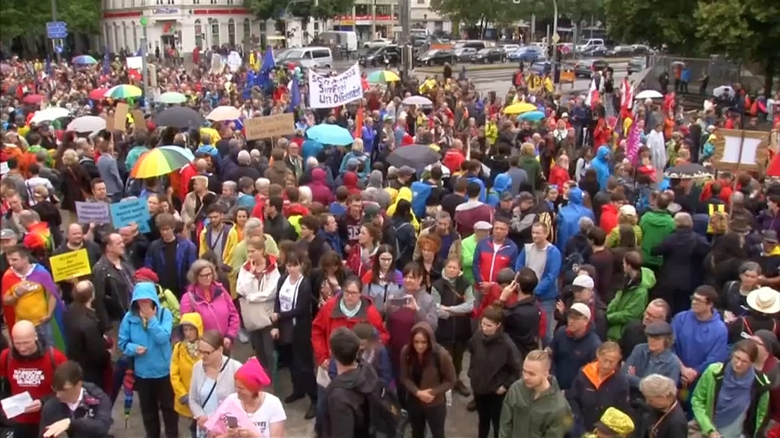 Manifestación en Múnich en contra de la política de la CSU
