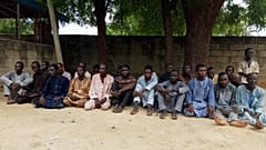 صورة أرشيفية لأشخاص يشتبه بانتمائهم لجماعة بوكو حرام