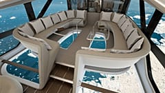 A luxury yacht in the skies
